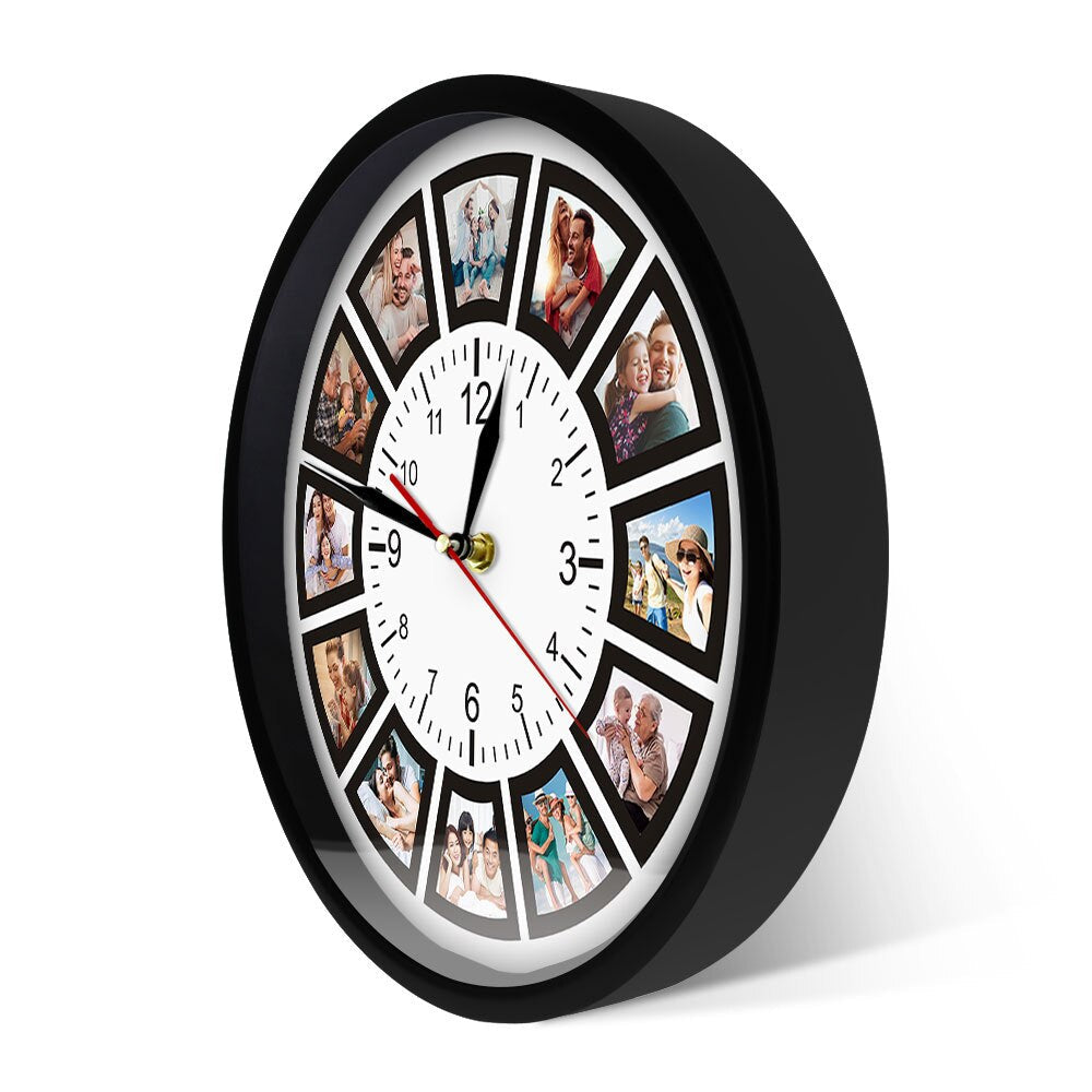Individuelle Fotocollagen-Wanduhr