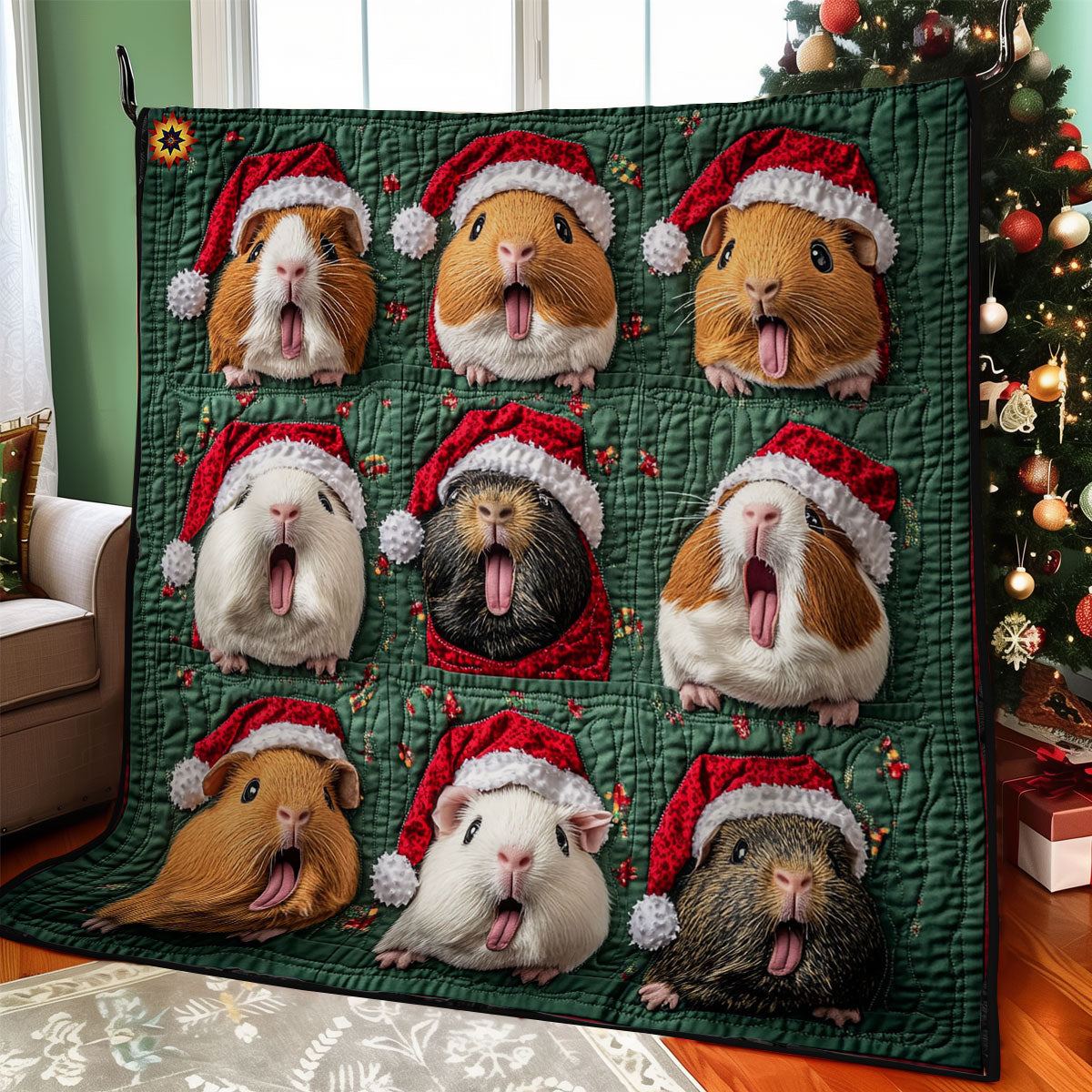 Santa Meerschweinchen Quilt