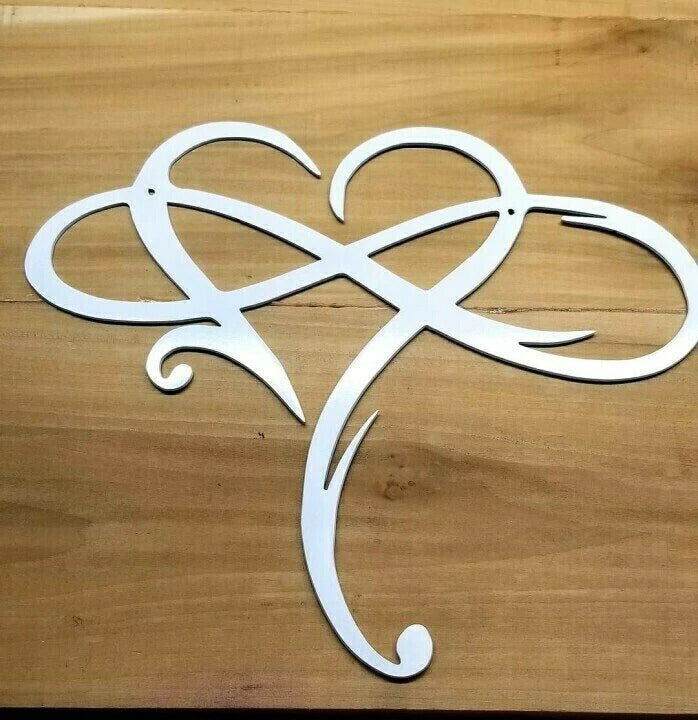 Unendliches Herz - Stahl Wanddekor Metall Wandkunst