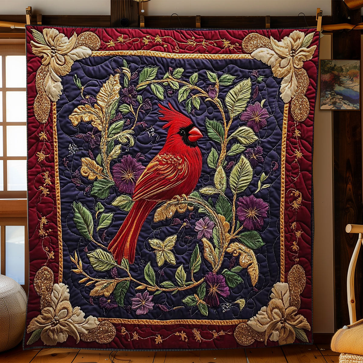 Schöner Kardinal Quilt