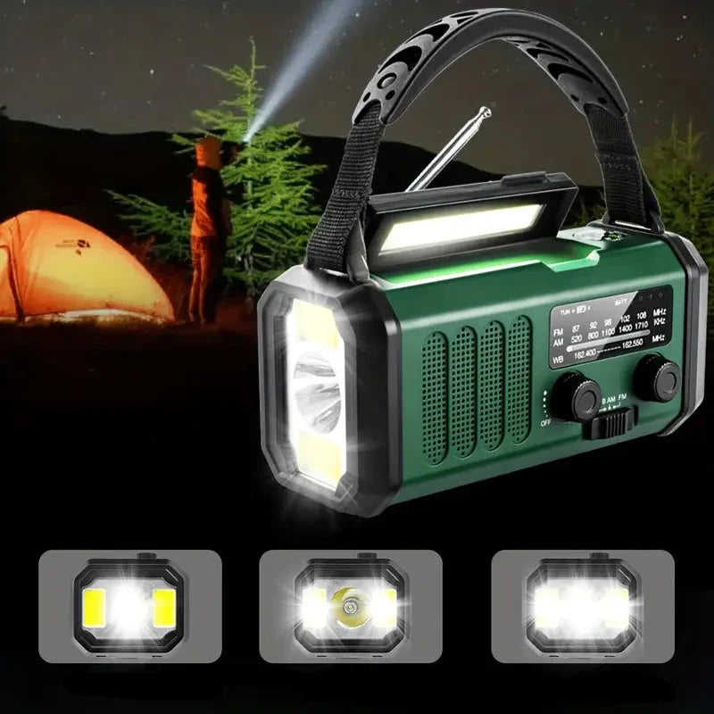 Sandsberg | Solar-notfallradio Mit Powerbank – Kurbelradio Mit Led-taschenlampe Für Camping & Outdoor