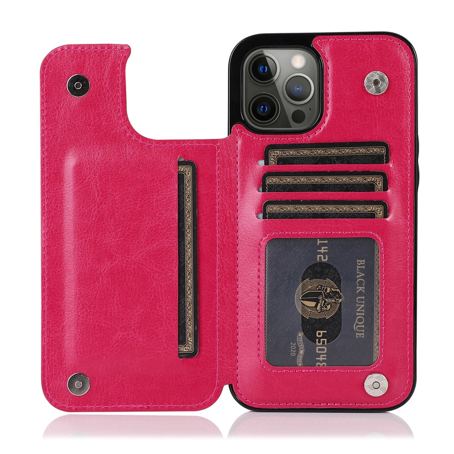 Hochwertige Leder-Brieftaschenhülle für das Apple iPhone | Flip-Cover-Kartenhalter mit Geldbörsen- und Portmoneefunktion