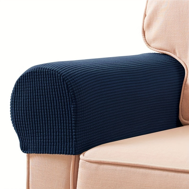 2pcs/Set Stretch Armlehnenbezüge – Spandex-Armbezüge für Stühle, Couch und Sofa – Elastische Karomuster-Sesselbezüge für Wohnzimmer Wohnkultur