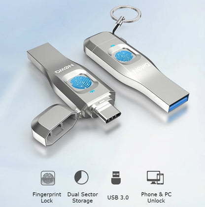 Sandsberg | USB3.0 Fingerabdruckverschlüsselung USB-Flash-Disk mit APP-Management-System, für Geschäfts-/persönliche Datensicherheit