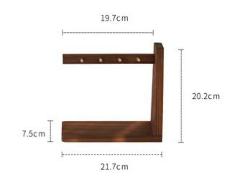 Sandsberg | Massivholz-Schlüsseletui mit 6 Schlüsselhaken und Ablagefläche, keine Installation erforderlich, geeignet zur Aufbewahrung von Schlüsseln, Brillen, Geldbörsen und mehr
