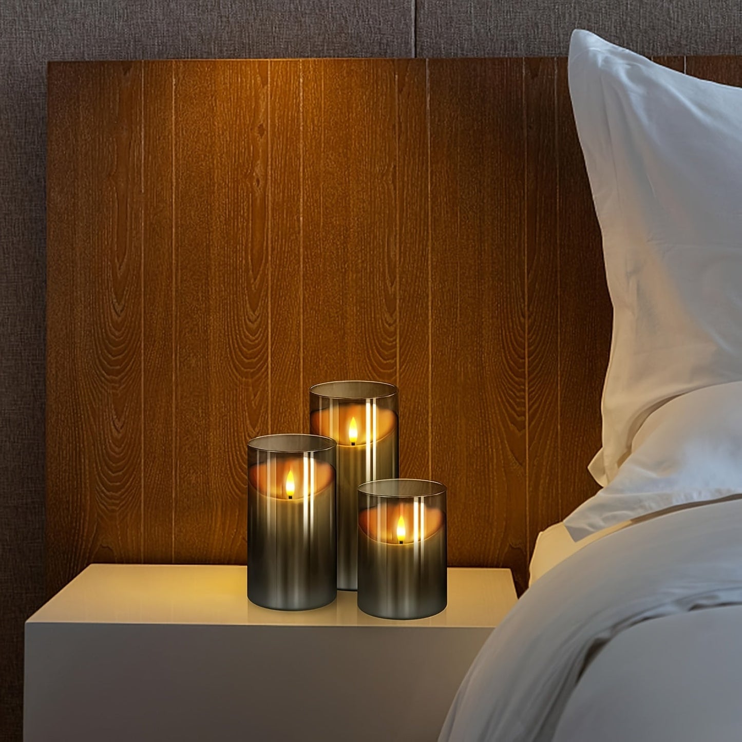 Sandsberg | CandleAura - LED Graue Kerzen mit realistischer Flamme