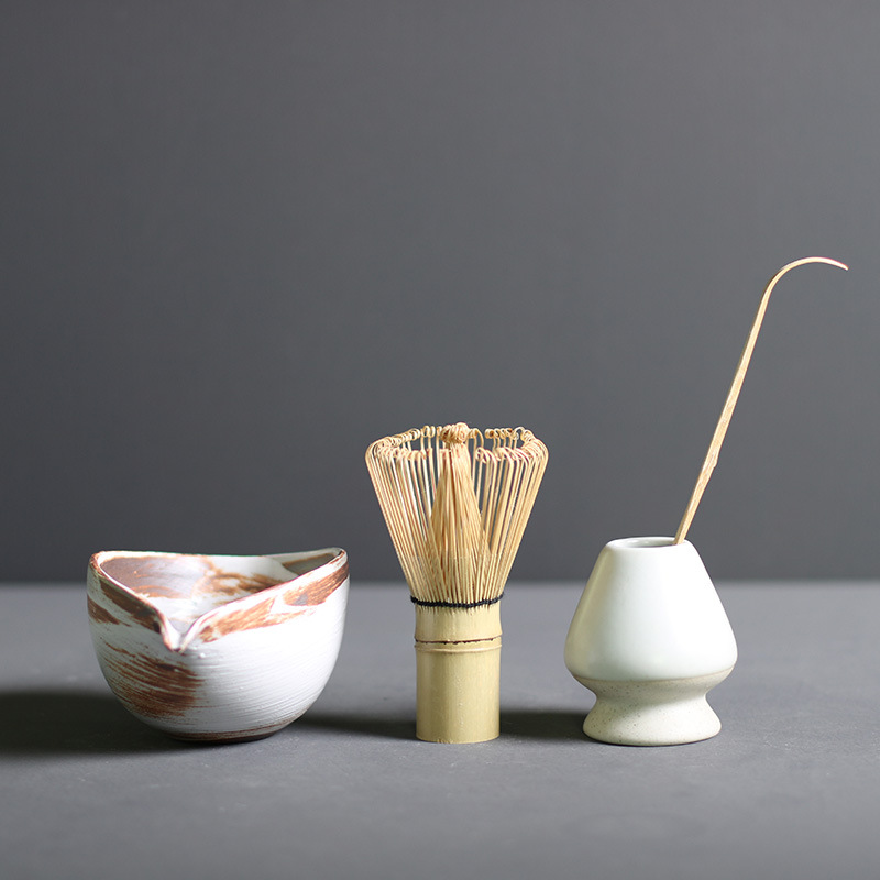 Premium Matcha Tee Zeremonie Set – Bambus Besen & Keramikschüssel