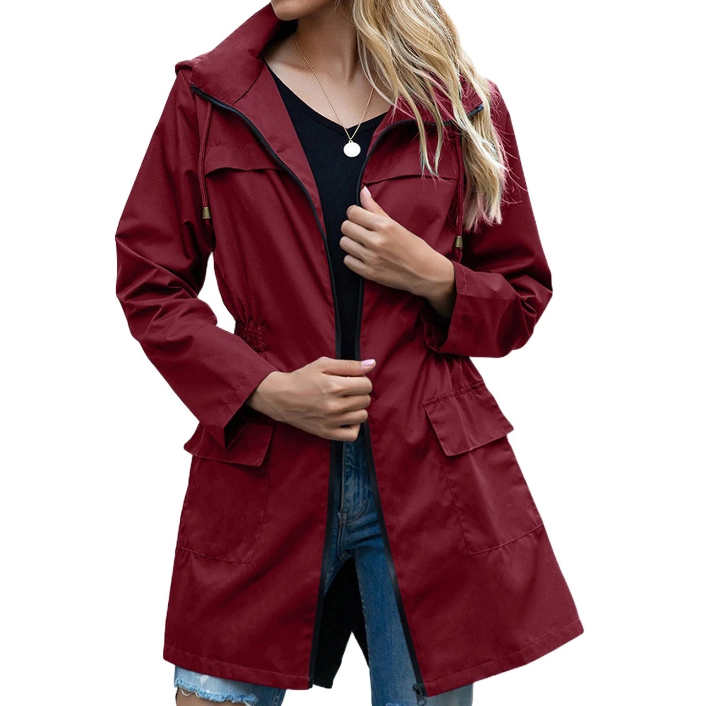Leichte winddichte und wasserdichte lange Sommerjacke