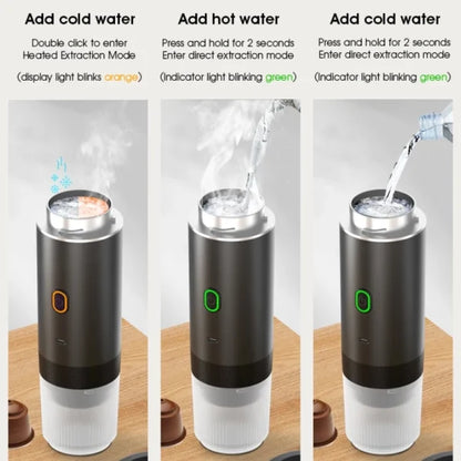 Sandsberg | Kabellose Espresso-Kaffeemaschine Tragbare 3 in 1 Kaffeemaschine mit Kapsel und Pulver