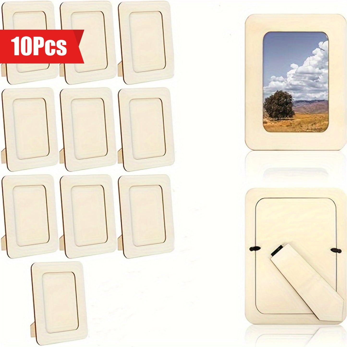 CreativeFrame – Set von 10 DIY Fotohalter Holz