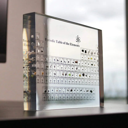 Sandsberg | AtomVault | Bildungs Periodensystem Anzeige mit echten Elementen – Premium Glas Wissenschafts Dekor
