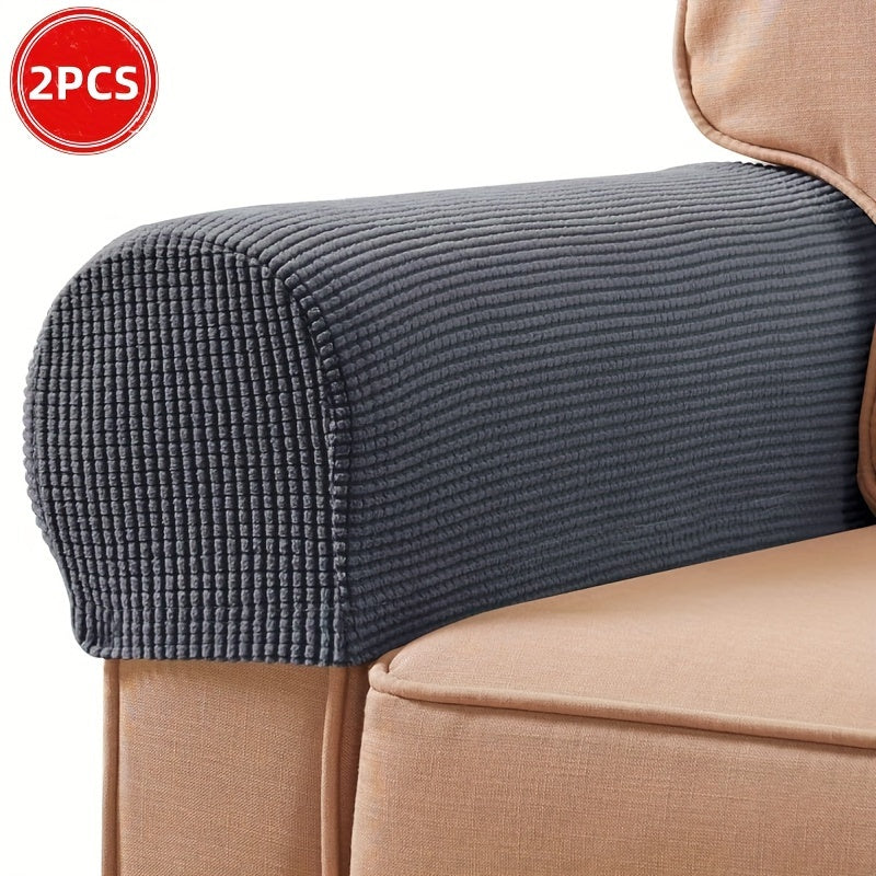2pcs/Set Stretch Armlehnenbezüge – Spandex-Armbezüge für Stühle, Couch und Sofa – Elastische Karomuster-Sesselbezüge für Wohnzimmer Wohnkultur