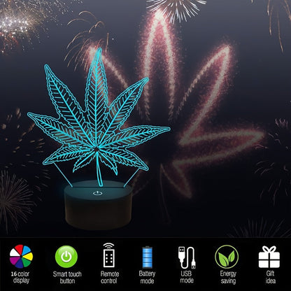 Sandsberg | GlowBud - 3D Hanfblatt Lampe