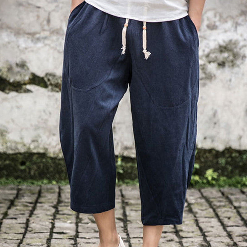 Herren lockere Leinen Freizeit-Hosen