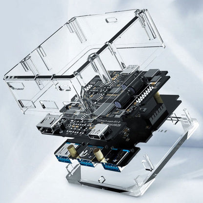 Sandsberg | 4-in-1 transparente Docking-Station, mit HDMI, 3 USB- und Type-C-Ports, für Laptop, Telefon, Zuhause und Büro