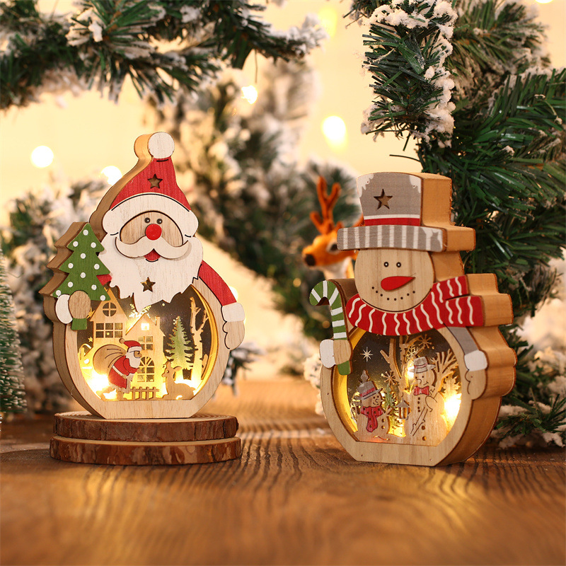 LED-Weihnachtsbeleuchtung aus Holz