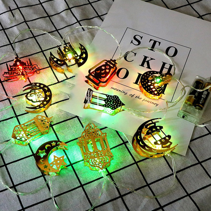 Sandsberg | Bunte LED Lichterkette – Dekorative Lichter mit Mond- und Laternenmotiven für Wohnung und Garten