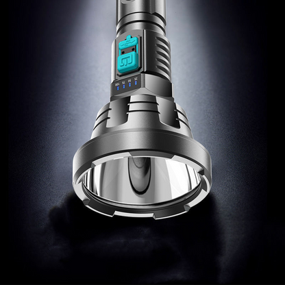 Sandsberg | 90000LM LED Taschenlampe – Taktischer Suchscheinwerfer mit USB-Aufladung und Superheller Beleuchtung