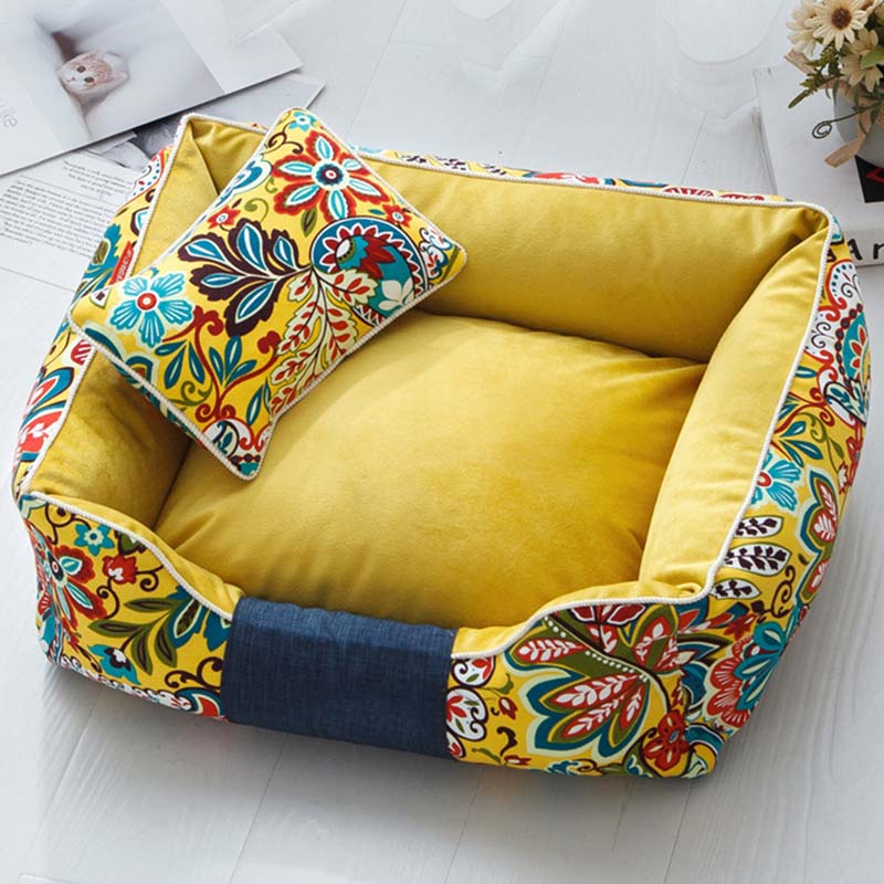 Sandsberg - Komfortables Hundebett mit stilvollem Blumenmuster