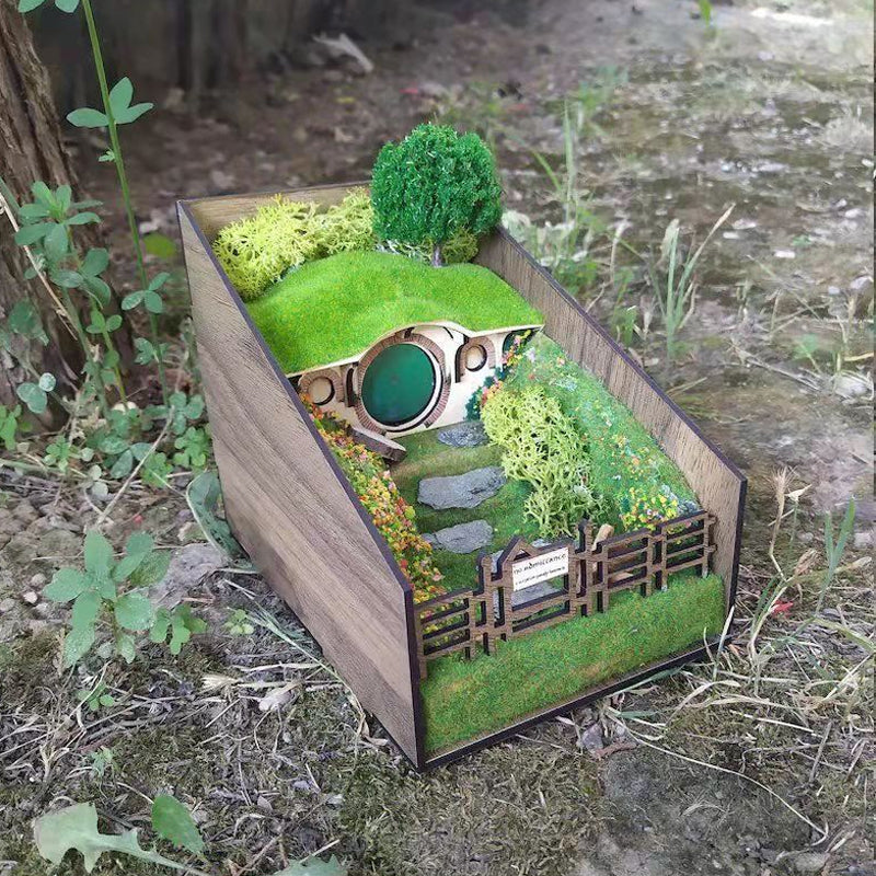 Bücherregal Miniaturlandschaft Dekoration aus Holz