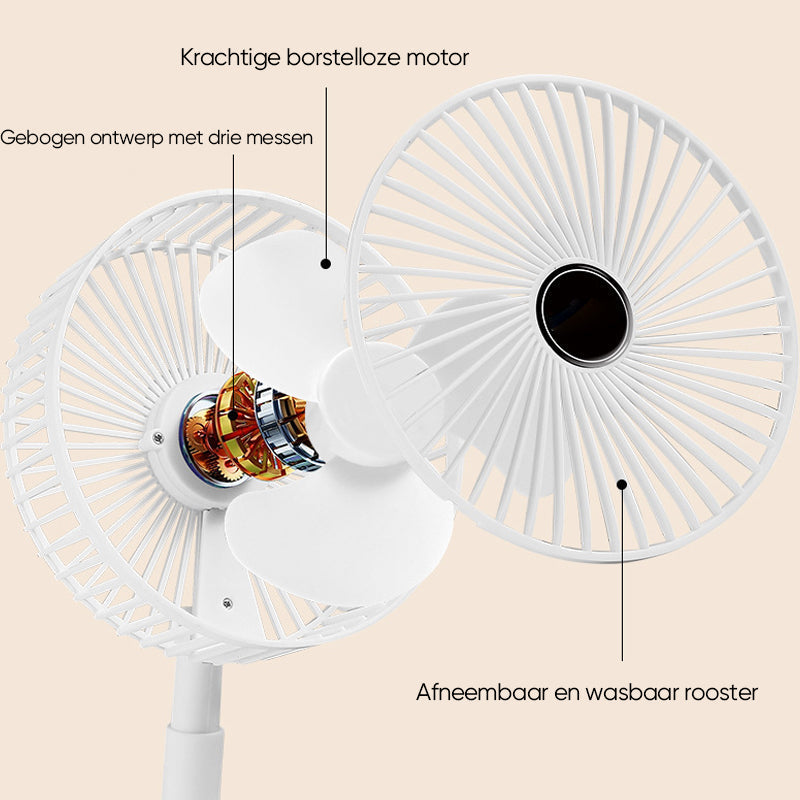 Wiederaufladbarer Faltbarer Teleskop-Tischventilator - Tragbar und Leise für Jede Sommeraktivität