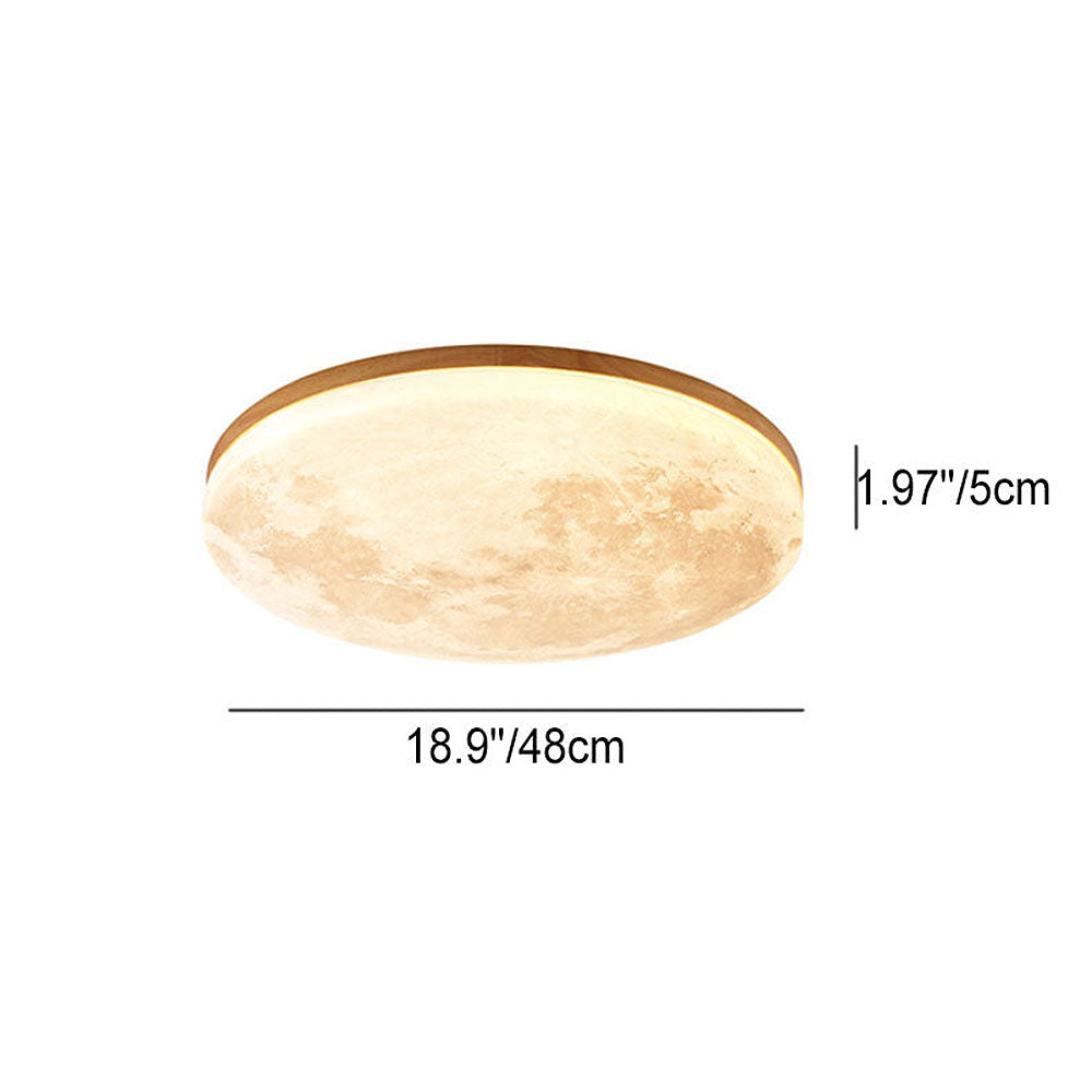 Sandsberg LED Deckenleuchte | Mond-Design | Dimmbar | Holzoptik | Stimmungsvolle Beleuchtung für Zuhause