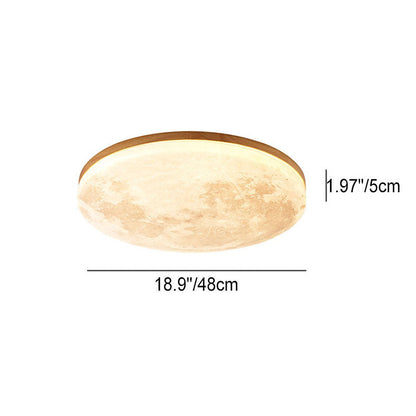 Sandsberg LED-Deckenleuchte | Mond-Design | Dimmbar | Holzlook | Ambientebeleuchtung für das Zuhause