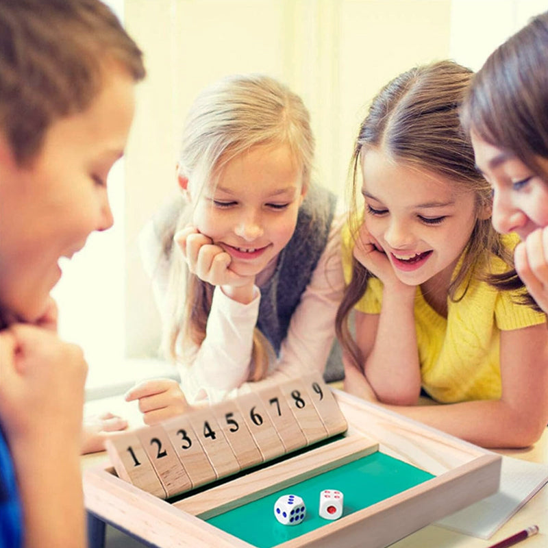 Shut The Box Spiel - Spaß Tisch Mathematikspiel für Erwachsene & Kinder