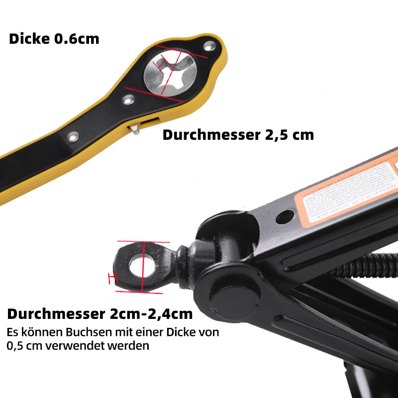 Sandsberg | Glückstür™ Auto Arbeitsersparnis Wagenheber Ratsche Schlüssel