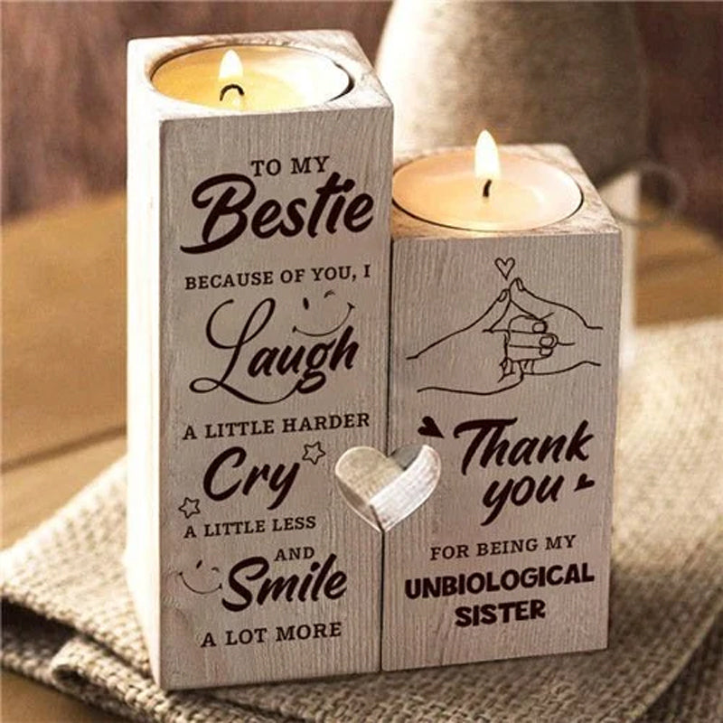 Sandsberg | Smile A Lot More - Holzkerzenhalter mit Kerze Geschenk für Ihre Lieben