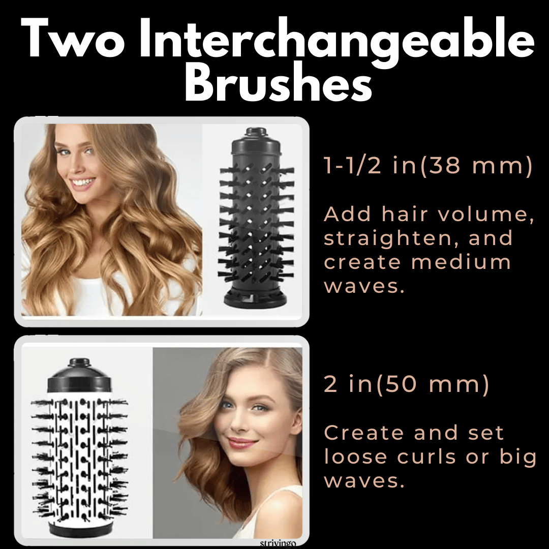 3-in-1 Rotierender Haartrockner und Styler mit einstellbarer Temperatur für mühelose Locken und Wellen