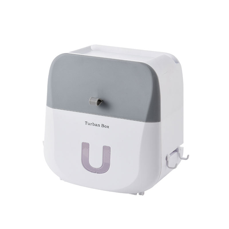 Sandsberg | Wasserdichte & lochfreie Toilettenpapier-Aufbewahrungsbox & Regal mit Doppel-Layer-Design, starker Tragfähigkeit, Ein-Klick-Öffnung und Haken
