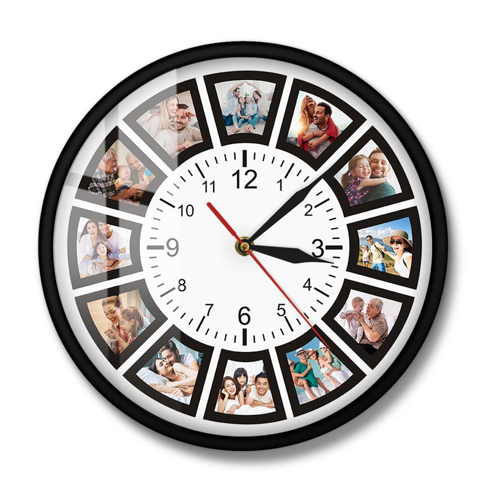Individuelle Fotocollagen-Wanduhr