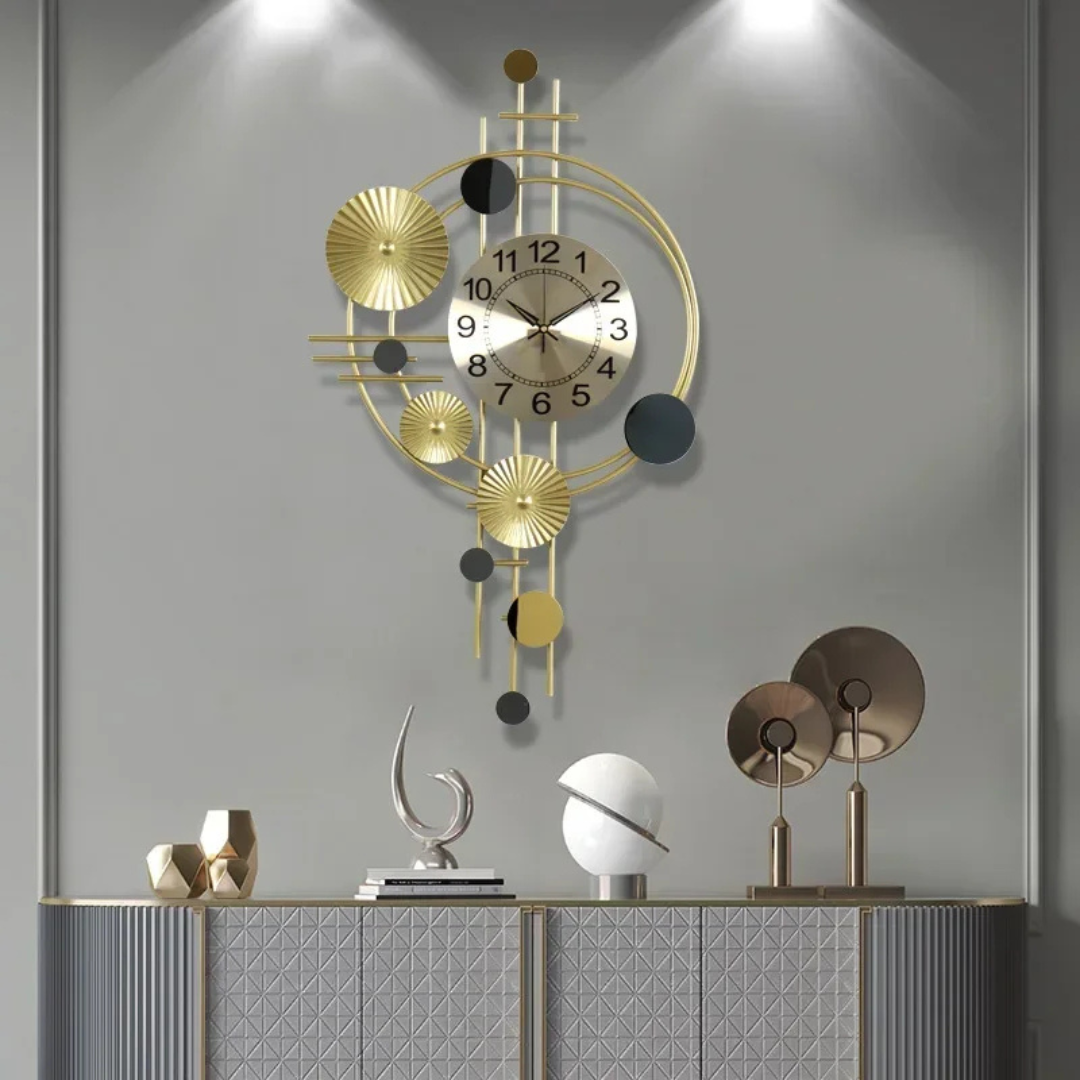 Sandsberg | Vornix | Große Moderne Wanduhr – Elegantes Metall Design für Wohnzimmer oder Büro