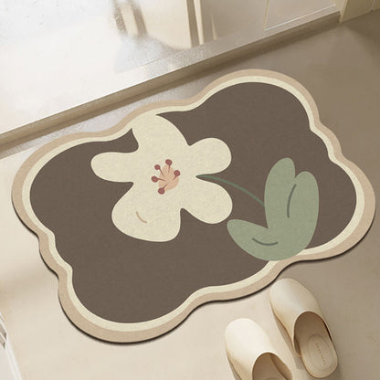 Sandsberg | Super absorbierende Blumen-rutschfeste Matte für das Badezimmer