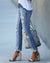 Comfort Stretch: Damen Slim-Fit Ripped Jeans mit ausgefransten Kanten