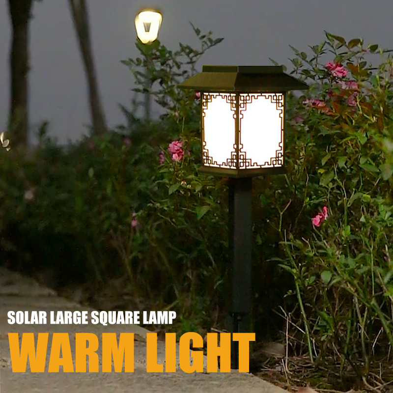 Sandsberg | Solar LED Gartenlampe – Große quadratische Lampe mit warmem Licht und dualer Nutzung