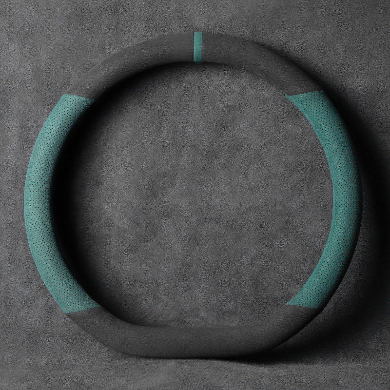 Sandsberg | Universelle Anti-Rutsch Lenkradabdeckung mit atmungsaktivem Mikrofaser, für rundes & D-förmiges Lenkrad