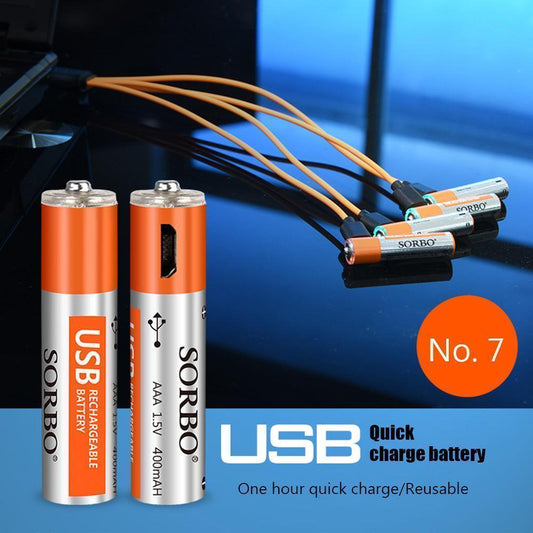 Wiederaufladbare Batterien mit USB-Anschluss aus Lithium.