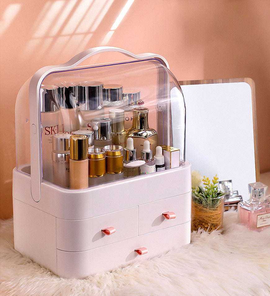 (Nur Geschenk in den USA) Staubdichter Make-up-Organizer mit Schublade