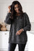 Schwarzer gemischter Muster Langarm-Tunika Pullover