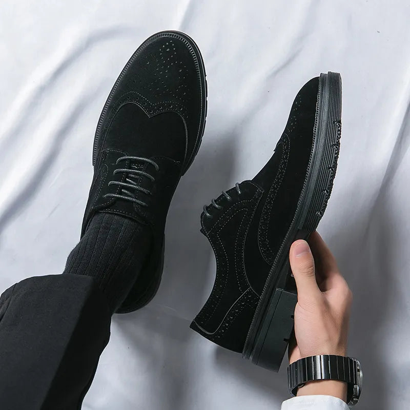 Herren Leder-Dressschuhe Mode Büro Derby-Schuhe Klassisch Freizeit Geschäft Hochzeit Luxus Designer-Schuhe Männlich Wildleder formelle Schuhe