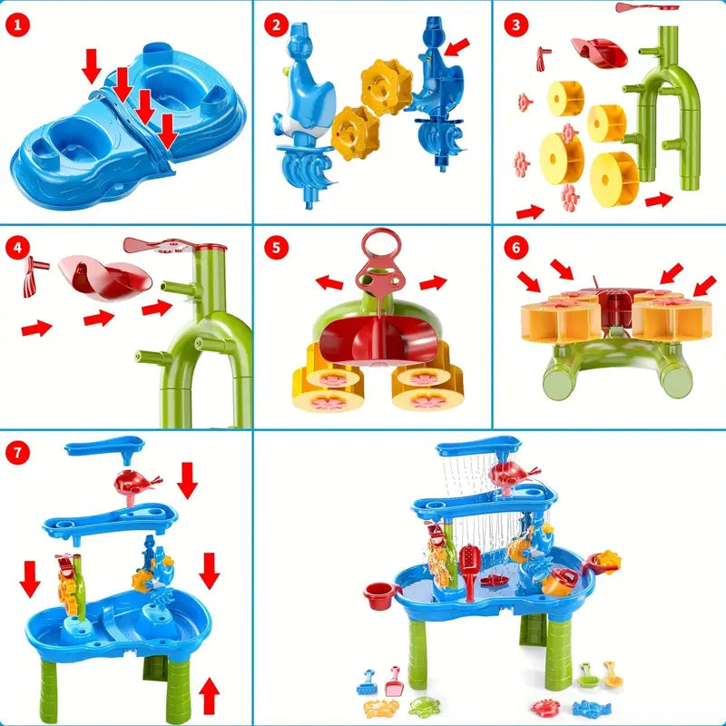 Sandsberg | 3-Layer Sand- und Wassertisch | Spaßiges und lehrreiches Spielset für Kinder im Alter von 1–5