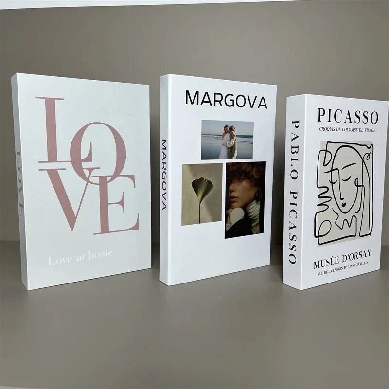 3pcs/Set Fake Books Dekoration Simulation Bücher Home Decor Geschenke Modische Luxus Wohnaccessoires Ornamente Studium Soft Buch Box Modell