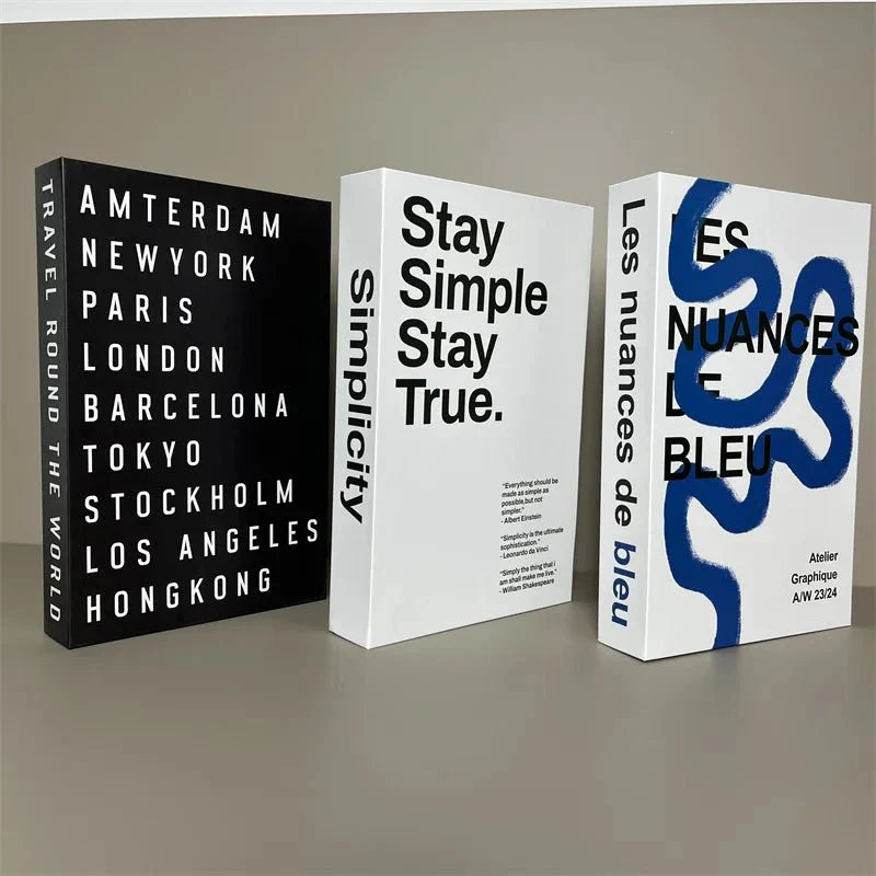 3pcs/Set Fake Books Dekoration Simulation Bücher Home Decor Geschenke Modische Luxus Wohnaccessoires Ornamente Studium Soft Buch Box Modell