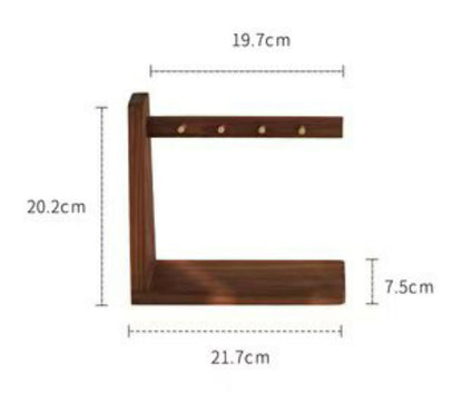 Sandsberg | Massivholz-Schlüsseletui mit 6 Schlüsselhaken und Ablagefläche, keine Installation erforderlich, geeignet zur Aufbewahrung von Schlüsseln, Brillen, Geldbörsen und mehr