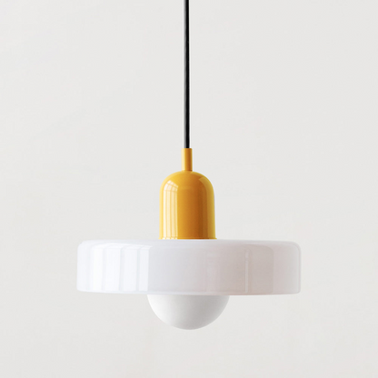 Sandsberg Pendelleuchte aus farbigem Glas | Elegante Hängeleuchte im Bauhaus-Stil | Designlampe für Wohnzimmer & Esszimmer
