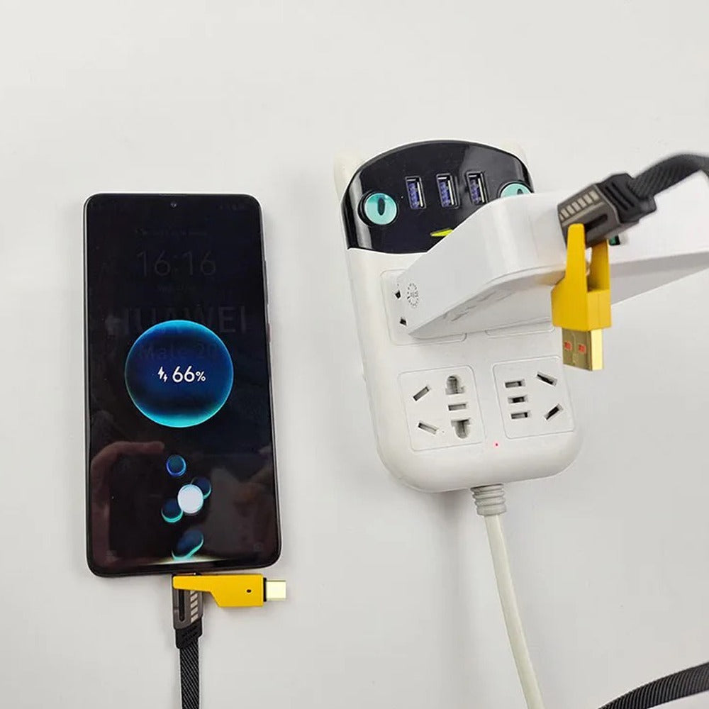 Umwandelbares Fast Charging Kabel, 4-in-1 Multifunktions-USB-Datenkabel, USB C auf Lightning Kabel