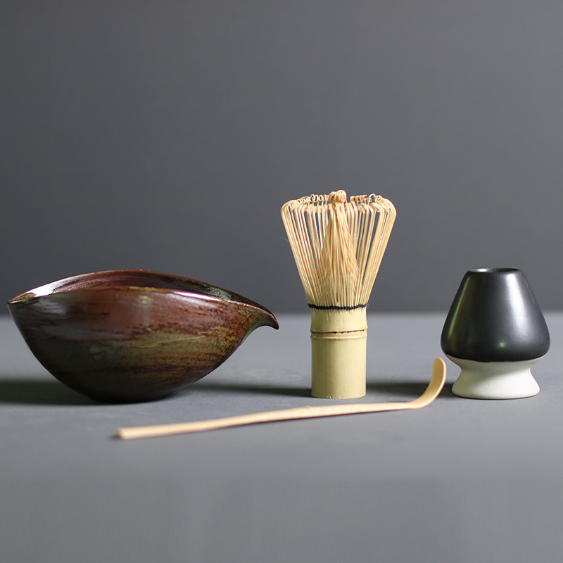 Premium Matcha Tee Zeremonie Set – Bambus Besen & Keramikschüssel