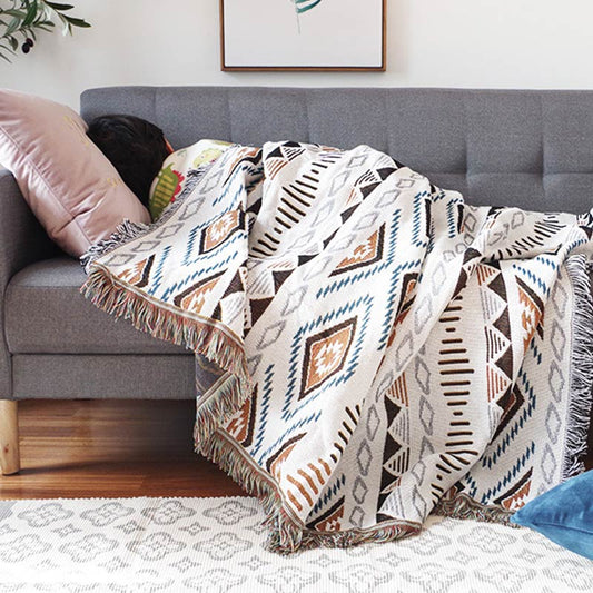 Bohemian-Strick-Loungedecke mit Quaste
